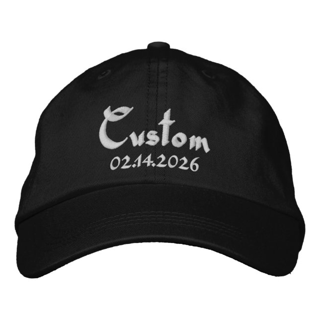 Brodée Casquette de Baseball Moderne avec Texte et Date P (Devant)