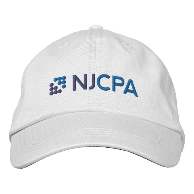 Brodée Casquette de baseball NJCPA - Blanc (Devant)