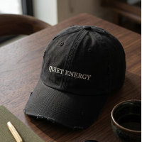 Casquette de baseball noire en détresse Quiet Ener