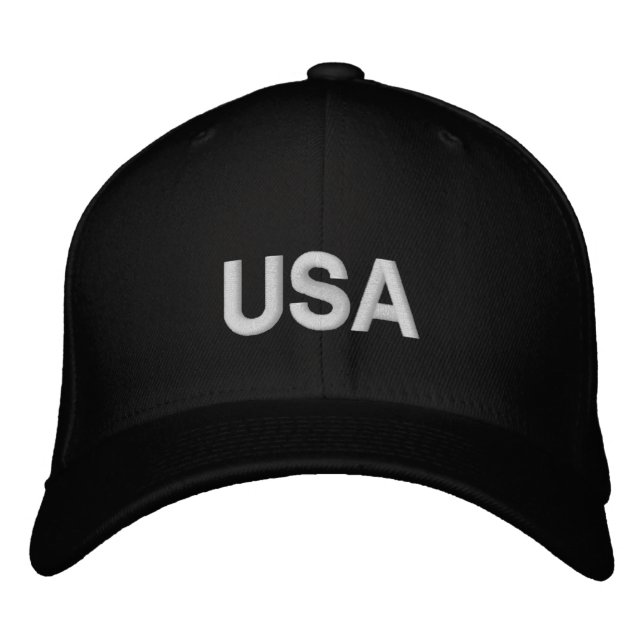 Brodée Casquette de baseball réglable avec broderie USA (Devant)