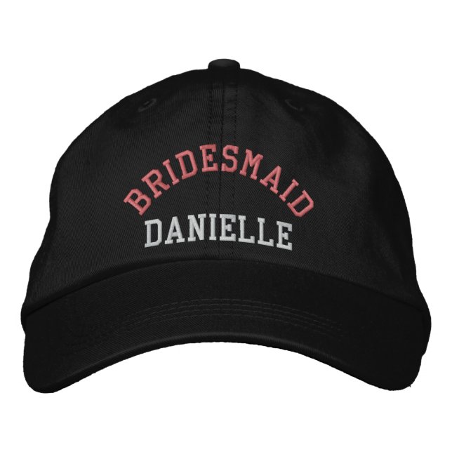 Brodée Casquette de baseball rose bachelorette sur mesure (Devant)