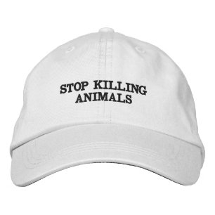 Brodée Casquette de baseball Stop Killing Animals (Texte 