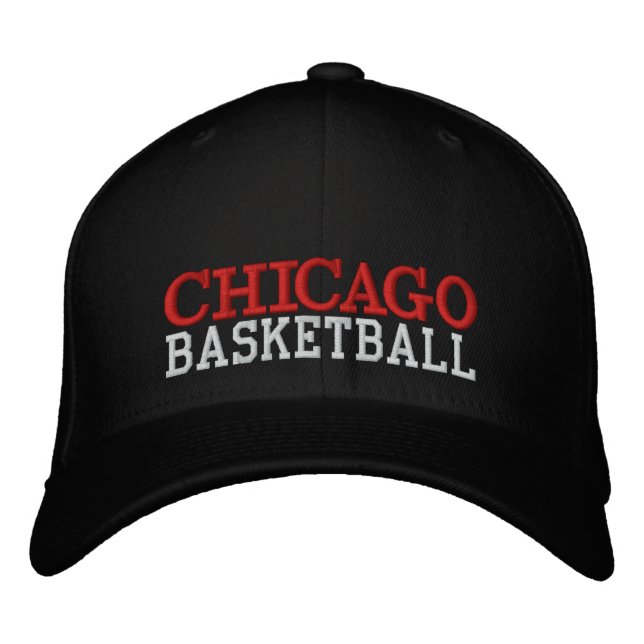 Brodée CASQUETTE de basket-ball noir CHICAGO (Devant)