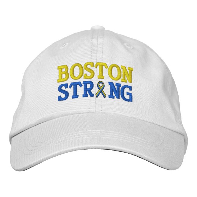Brodée Casquette de broderie à ruban robuste de Boston (Devant)