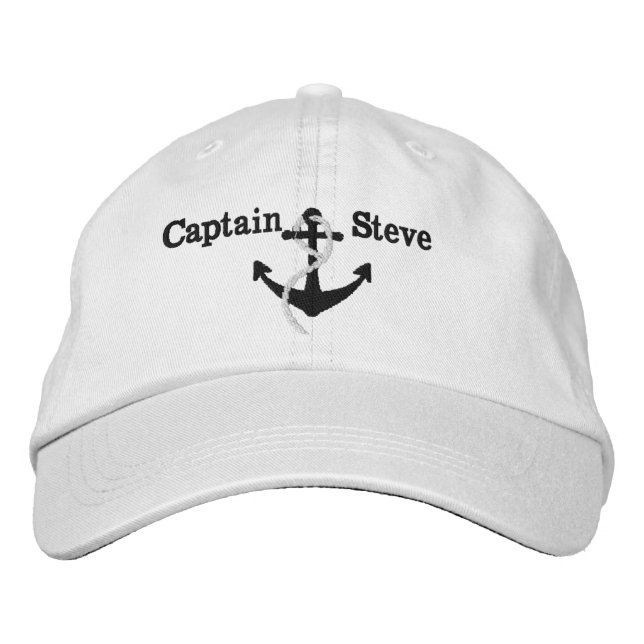 Brodée Casquette de capitaine Nautical Name Anchor (Devant)