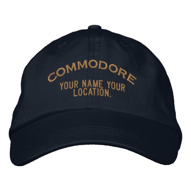 Brodée Casquette de commodore de mer personnalisée (Devant)