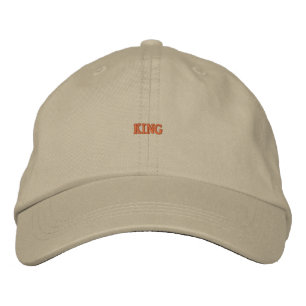 Brodée casquette de coton kaki brodé "KING"