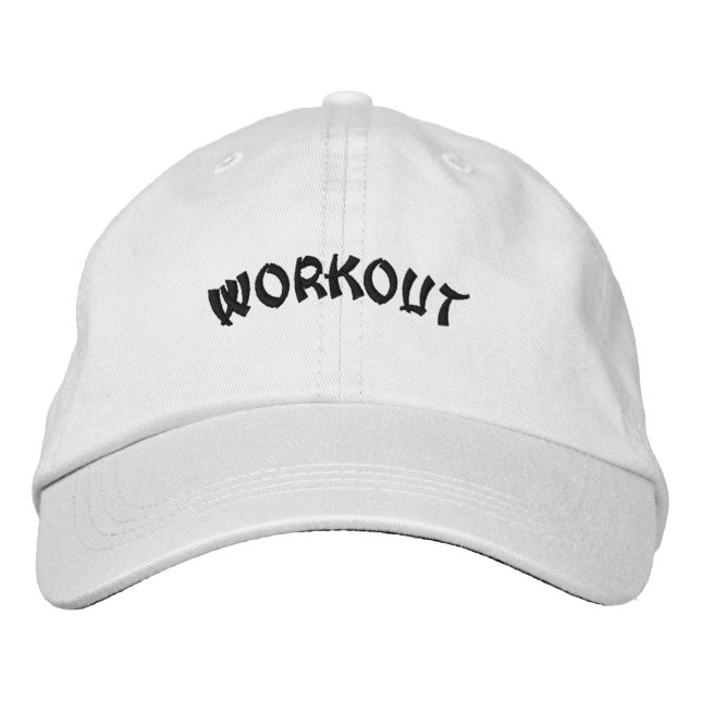 Brodée Casquette de Fitness avec Texte de Workout Noir In (Devant)