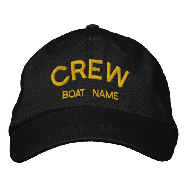 Brodée Casquette de l'ÉQUIPAGE et du NOM DU BATEAU (Devant)