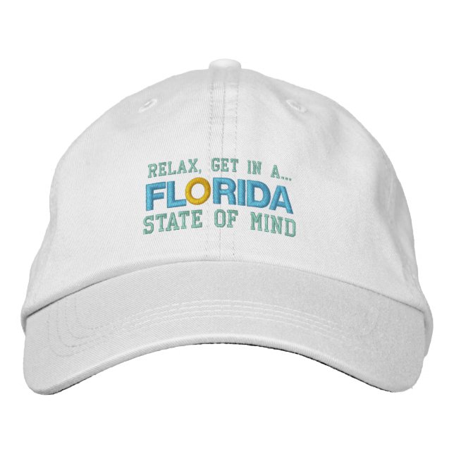 Brodée Casquette DE L'ÉTAT D'ESPRIT DE FLORIDE (Devant)