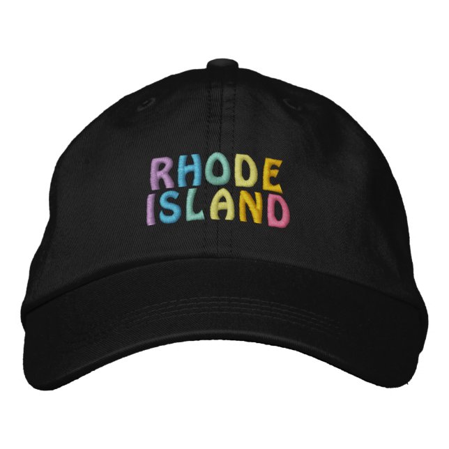 Brodée Casquette DE L'ÎLE DE RHODE (Devant)