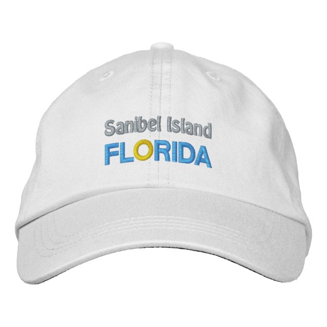 Brodée CASQUETTE de l'ÎLE SANIBEL (Devant)