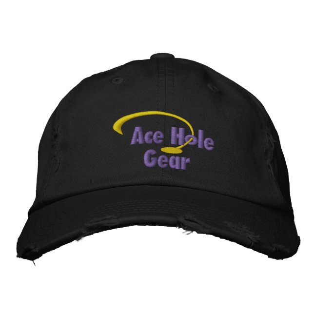 Brodée Casquette de logo jaune et violet (Devant)
