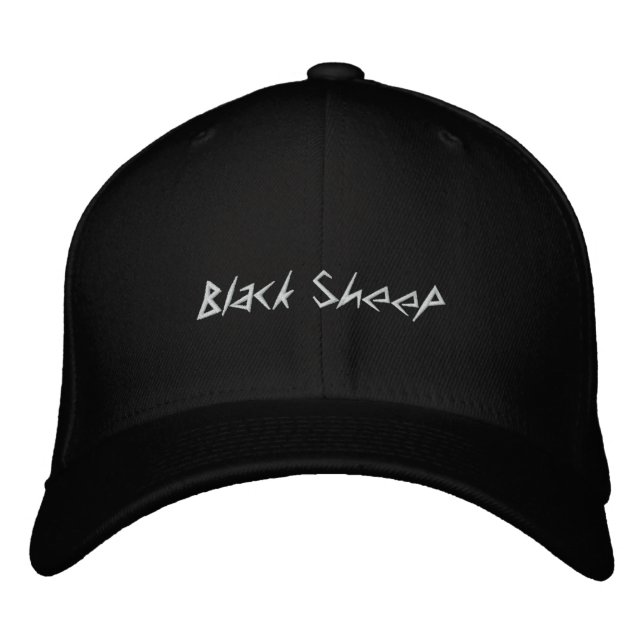 Brodée casquette de mouton noir (Devant)