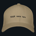 Brodée Casquette de nom personnalisé<br><div class="desc">Faites broder votre vrai nom ou votre nom de mise en cache sur le devant de ce casquette.</div>