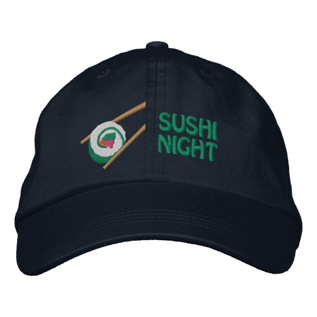 Brodée Casquette de nuit California Roll Sushi (Devant)