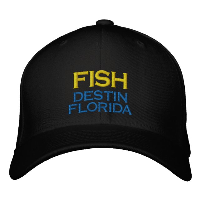 BRODÉE CASQUETTE DE PÊCHE DE LA FLORIDE DE DESTIN DE POIS (Devant)