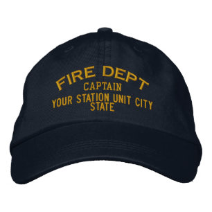 Brodée Casquette de pompier de capitaine personnalisable