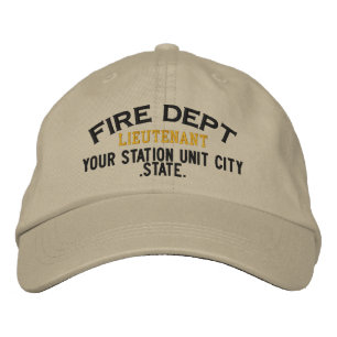 Brodée Casquette de pompier de lieutenant personnalisable