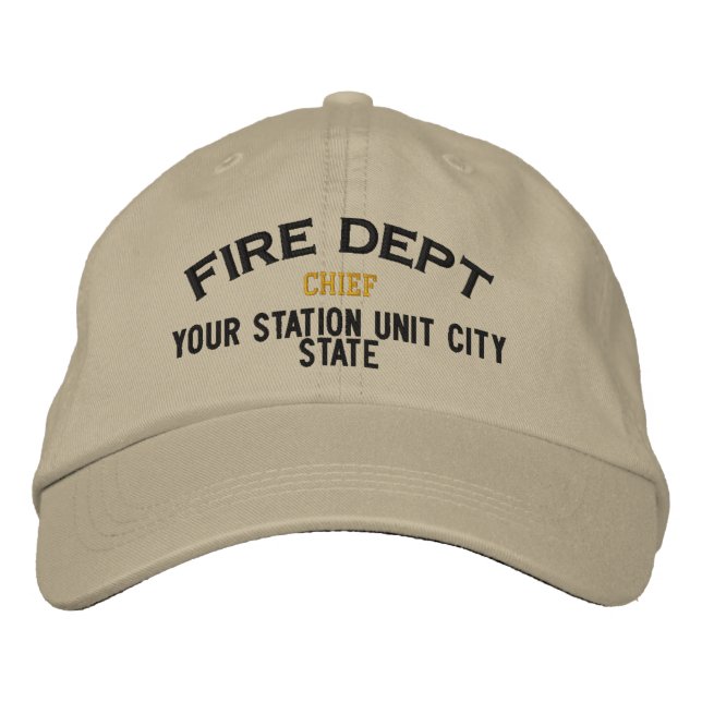 Brodée Casquette de pompier en chef personnalisable (Devant)