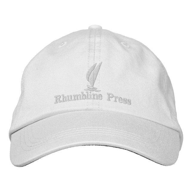 Brodée Casquette de presse de Rhumbline dans le blanc (Devant)