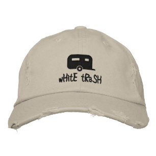 Brodée casquette de remorque à déchets blancs