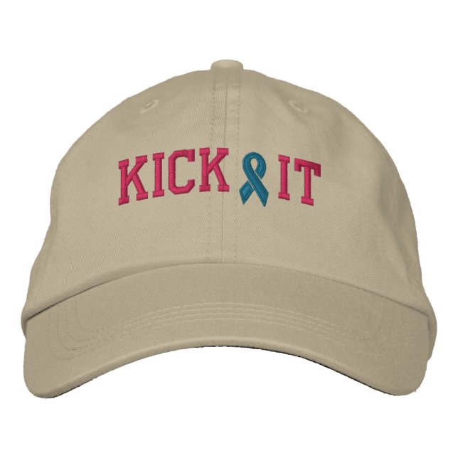 Brodée Casquette de sensibilisation au cancer par SRF (Devant)