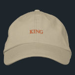 Brodée Casquette de style intemporel Khaki King Casquette<br><div class="desc">Classic & Regal : Ce casquette en coton kaki est décoré de "King" brodé en police classique,  offrant un mélange de style intemporel et de confort quotidien. Le design ajustable le rend adapté à l'usure toute la journée.</div>