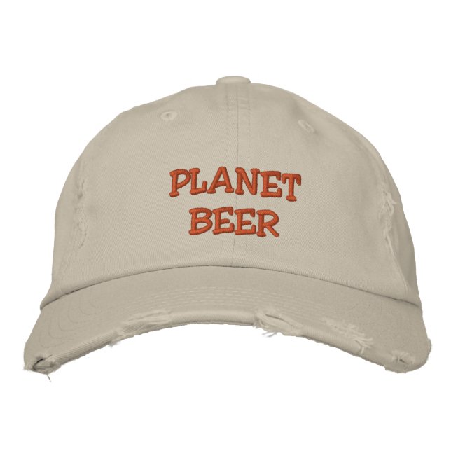 Brodée Casquette désossé à la bière Planet (Pierre) (Devant)