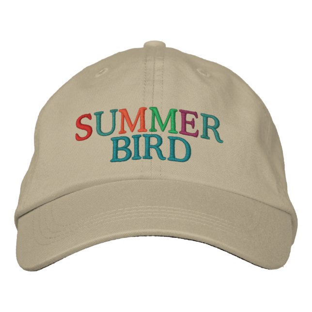 Brodée Casquette d'oiseaux d'été par SRF (Devant)