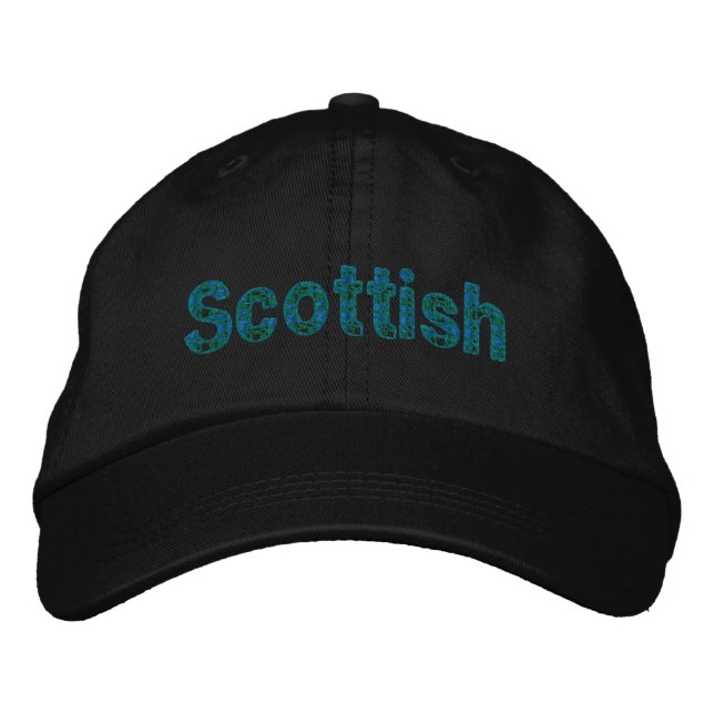 Brodée Casquette écossais bleu vert Tartan (Devant)