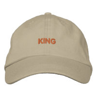 Casquette en coton kaki avec broderie "KING"