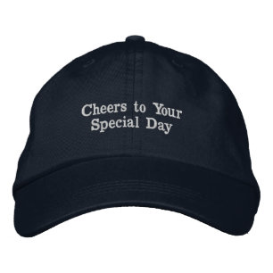 Brodée Casquette en coton marine avec "À votre journée sp