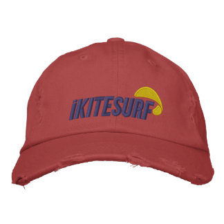 Brodée casquette en détresse rouge iK