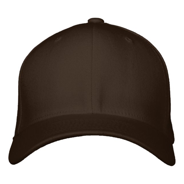 Brodée Casquette en laine Flexfit marron (Devant)