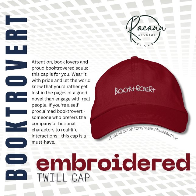 Brodée Casquette en sergé brodé Book Lovers Booktrovert (Créateur téléchargé)