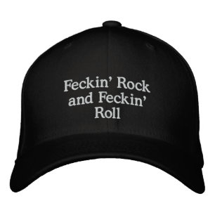 Brodée casquette "Feckin' Rock and Feckin' Roll" (Noir)