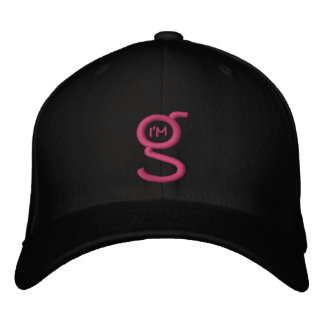 Brodée Casquette Flex noir avec logo brodé rose
