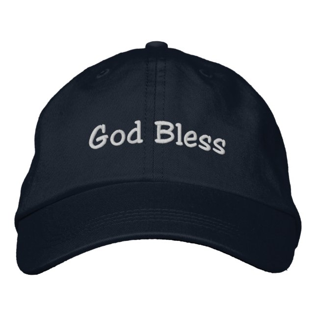 Brodée Casquette God Bless - Bleu (Devant)