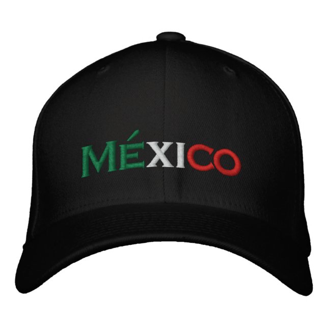 Brodée Casquette : lindo mexicain, tri-couleur (Devant)