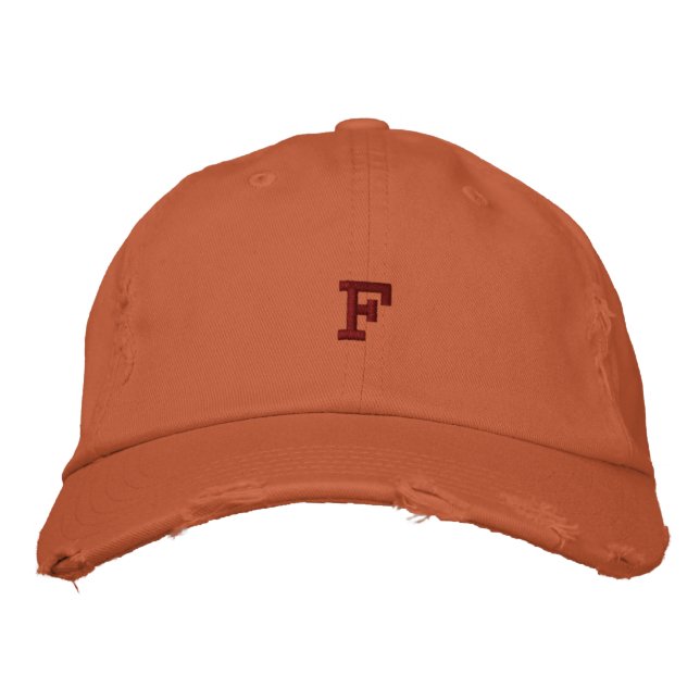 Brodée Casquette mono aventure quotidienne initiale orang (Devant)