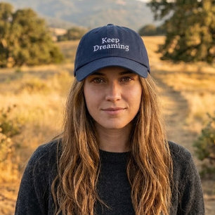 Brodée Casquette Navy Broderie «Keep Dreaming» Inspirante