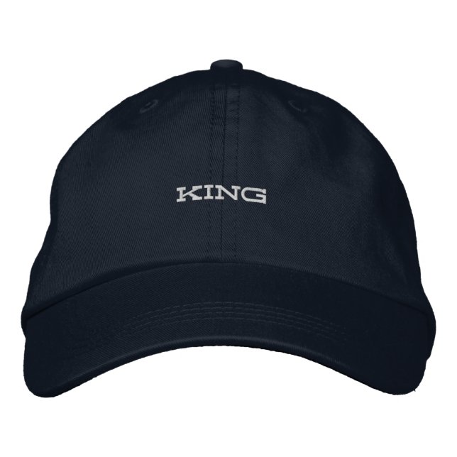 Brodée Casquette Navy KING Conçue en coton doux Bretelle- (Devant)