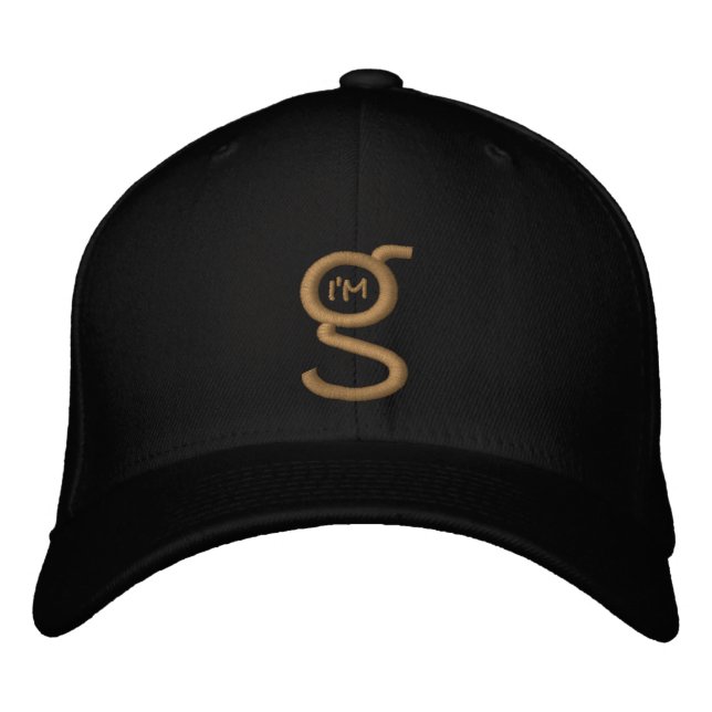 Brodée Casquette noir avec crème Carmel Logo brodé (Devant)