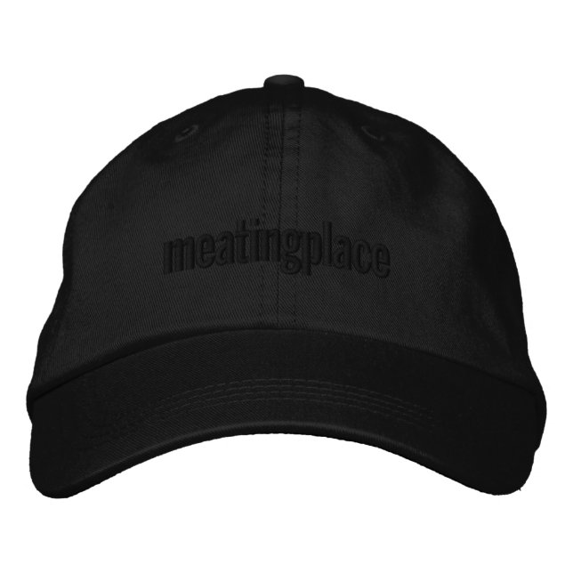 Brodée casquette Noir-sur-noir de logo de Meatingplace (Devant)