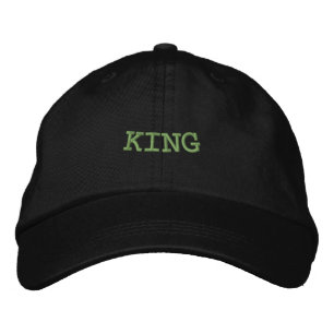 Brodée Casquette noire personnalisée avec texte KING impr