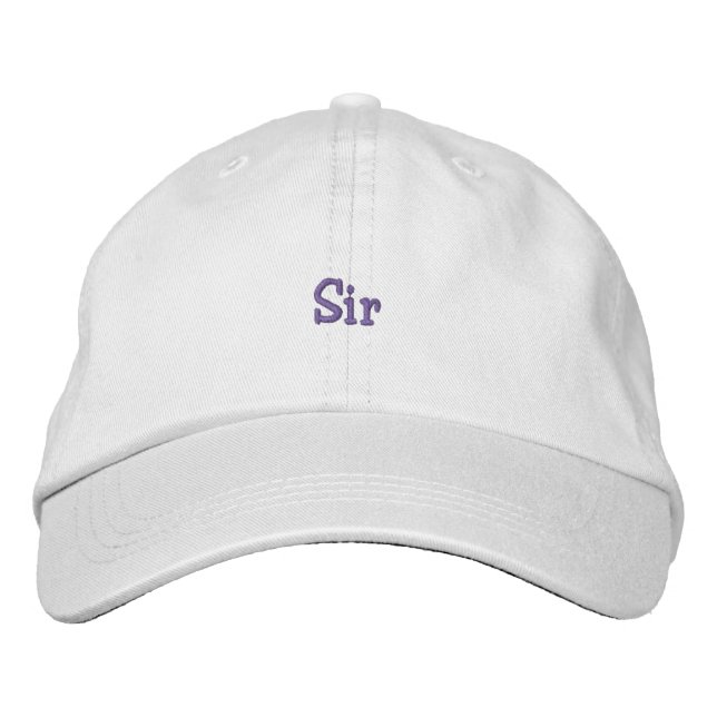 Brodée Casquette personnalisé Sir imprimé Texte blanc Cas (Devant)