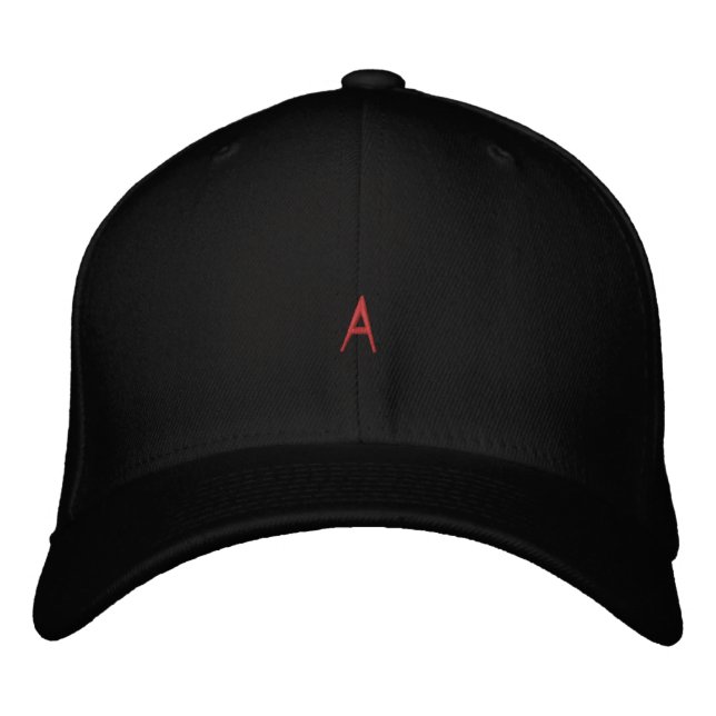 Brodée Casquette personnalisée avec monogramme "A" modern (Devant)