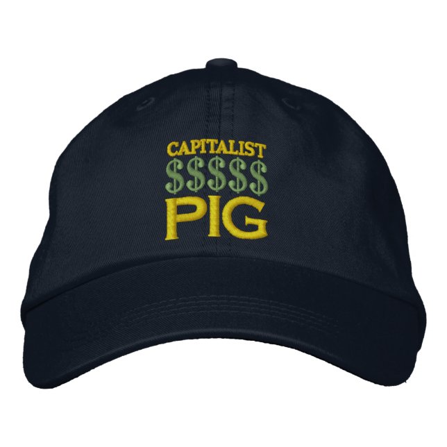 BRODÉE CASQUETTE PIG CAPITALISTE (Devant)