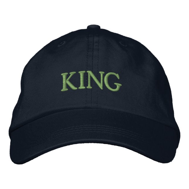 Brodée Casquette réglable avec texte KING pour le style d (Devant)